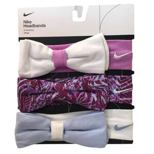 Nike Newborn Baby Girls Bow Headbands 3-Pack Set One Size 0-6 Months New